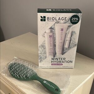 Biolage Winter Hydration Hair Care Set & hairbrush shampoo conditioner NIB spray